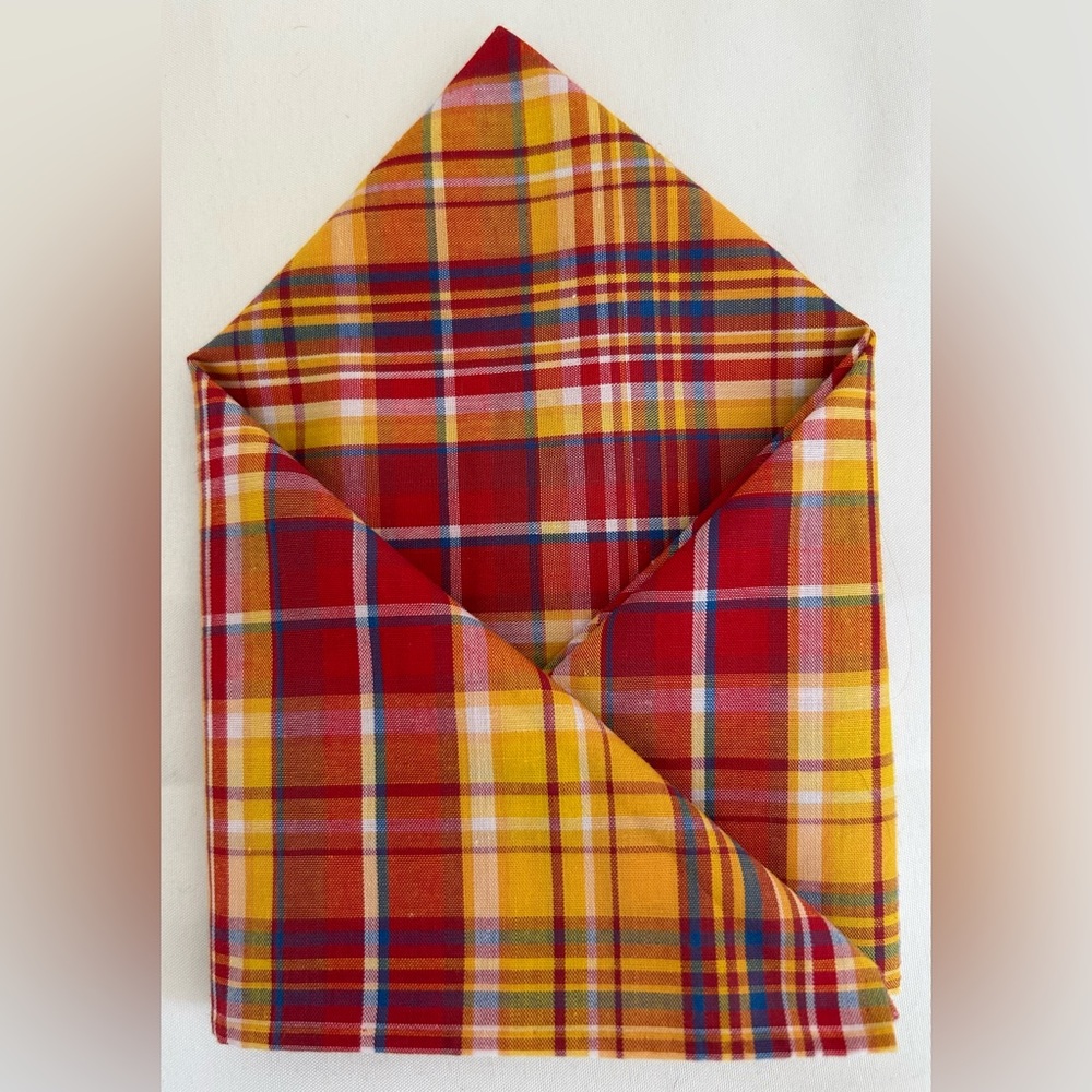 Tommy Hilfiger Plaid Pocket Square / Handkerchief
